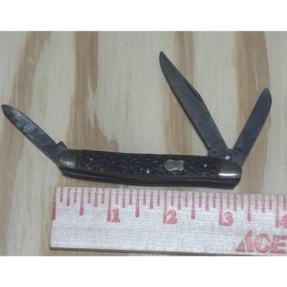 Carl Schlieper Eye Brand Knife Solingen Germany Stag 3 Blade Vintage Pocket Knif